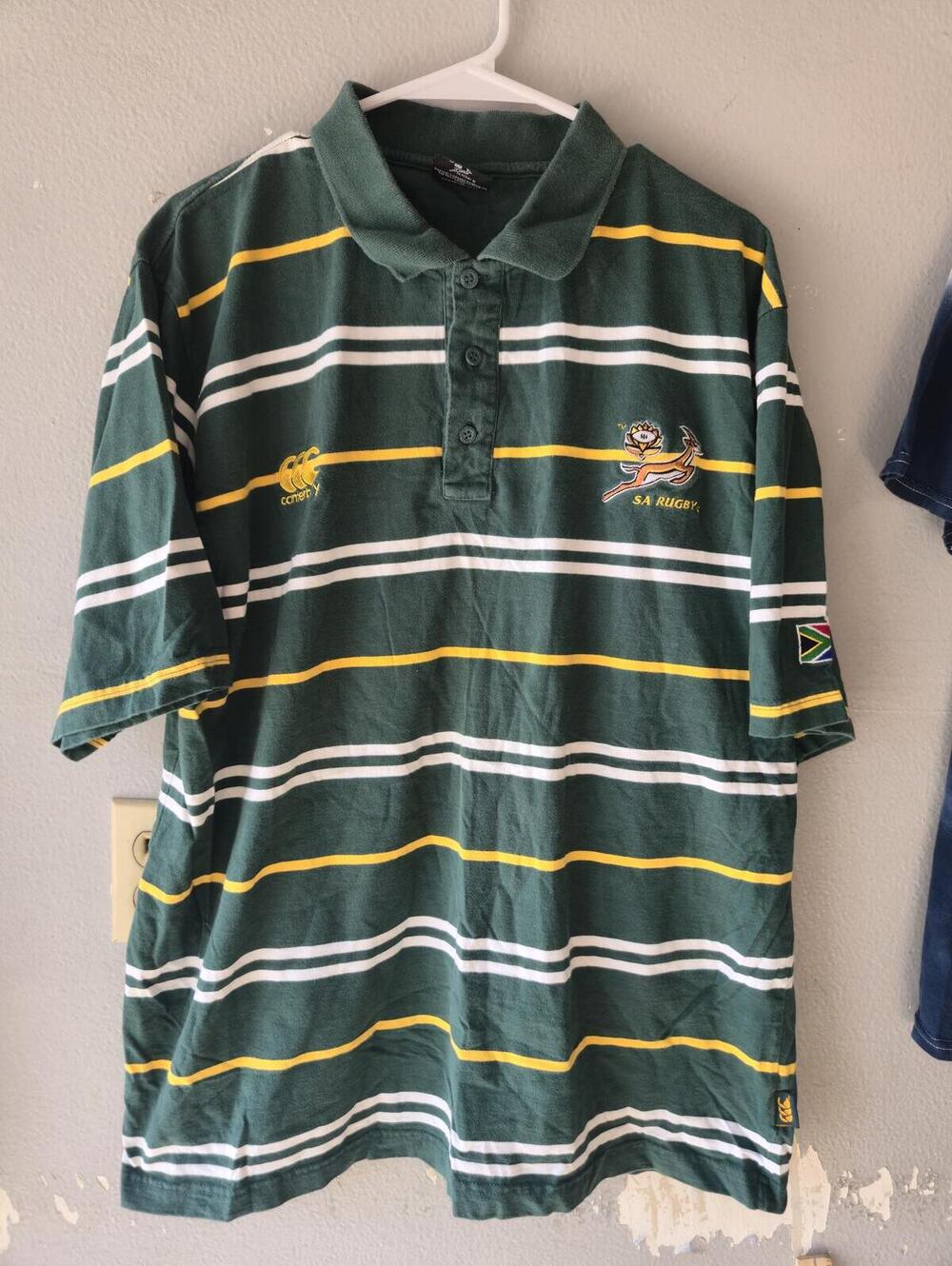 Vintage 90s Canterbury South Africa Springboks Rugby Polo Sz 2XL